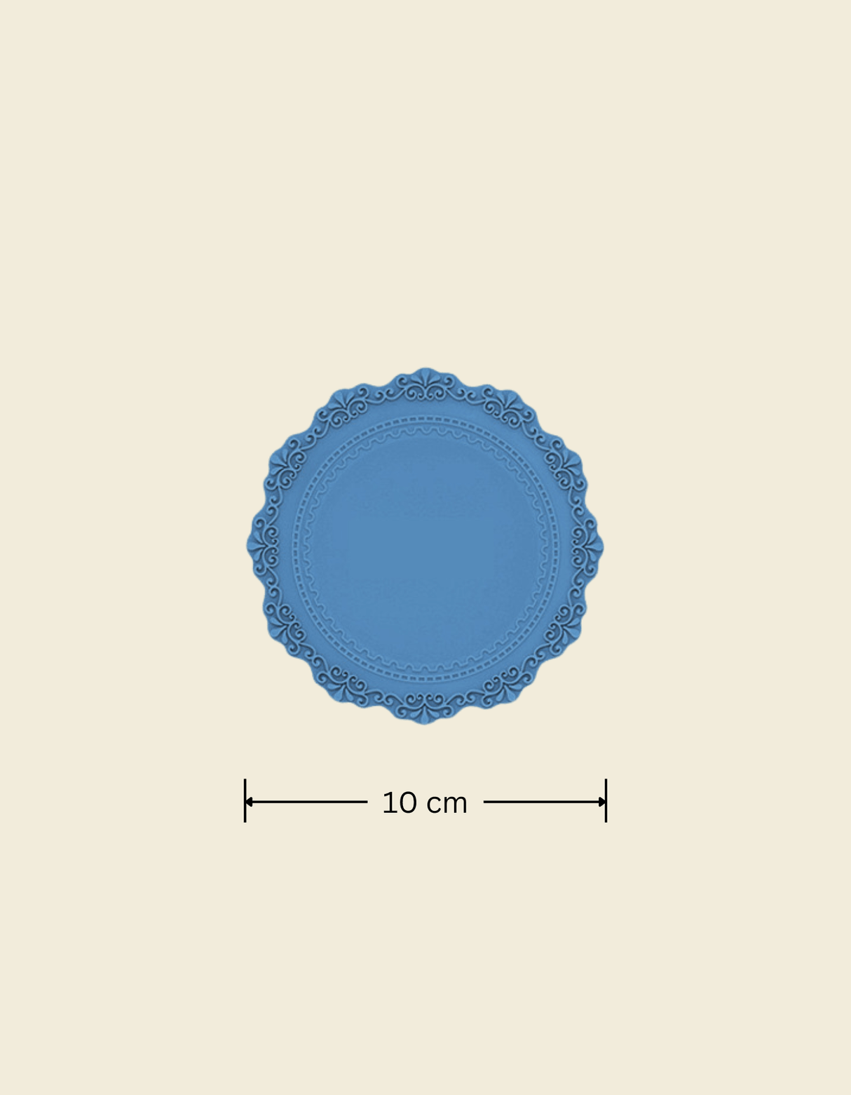 UnRoll French-Style Silicone Round Place Mat with Lace Details Fog Blue