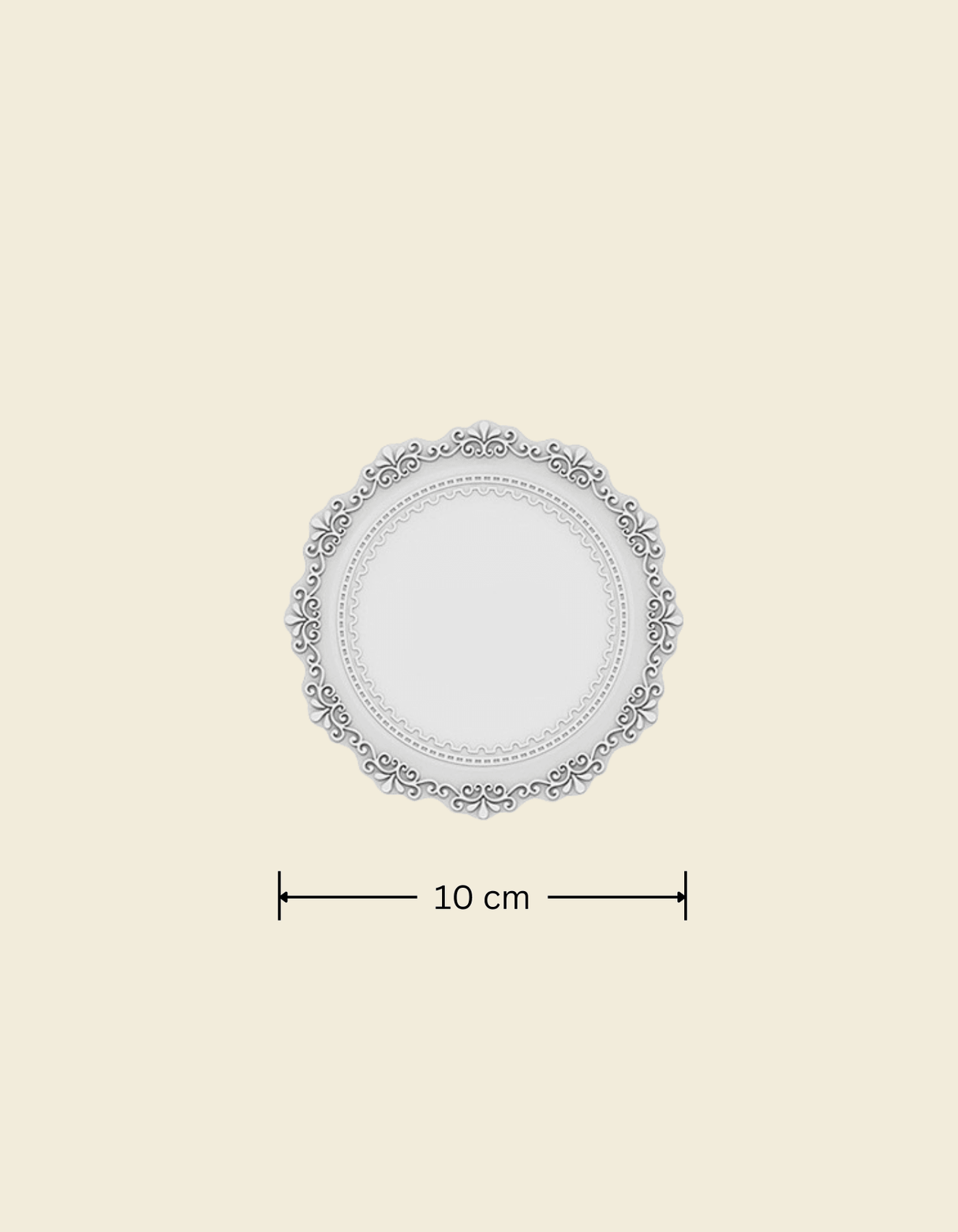 UnRoll French-Style Silicone Round Place Mat with Lace Details Mercury Grey