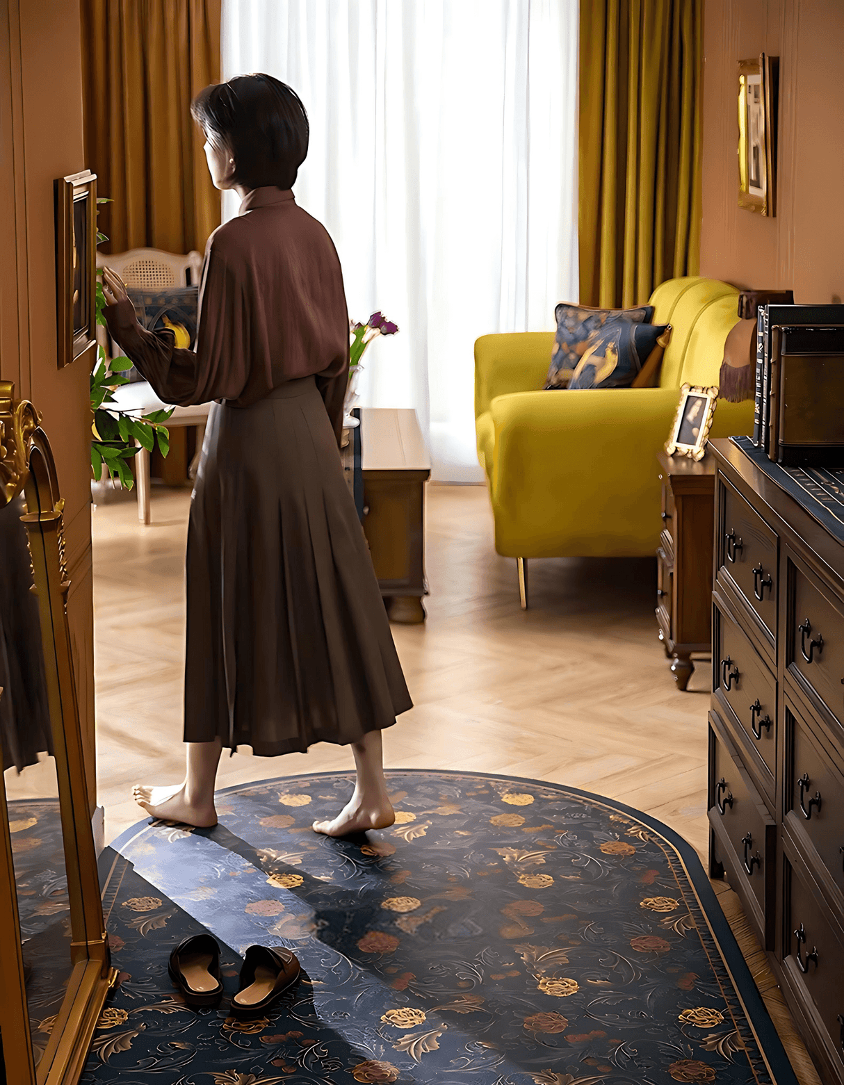 Medieval Vintage Floral Door Mat