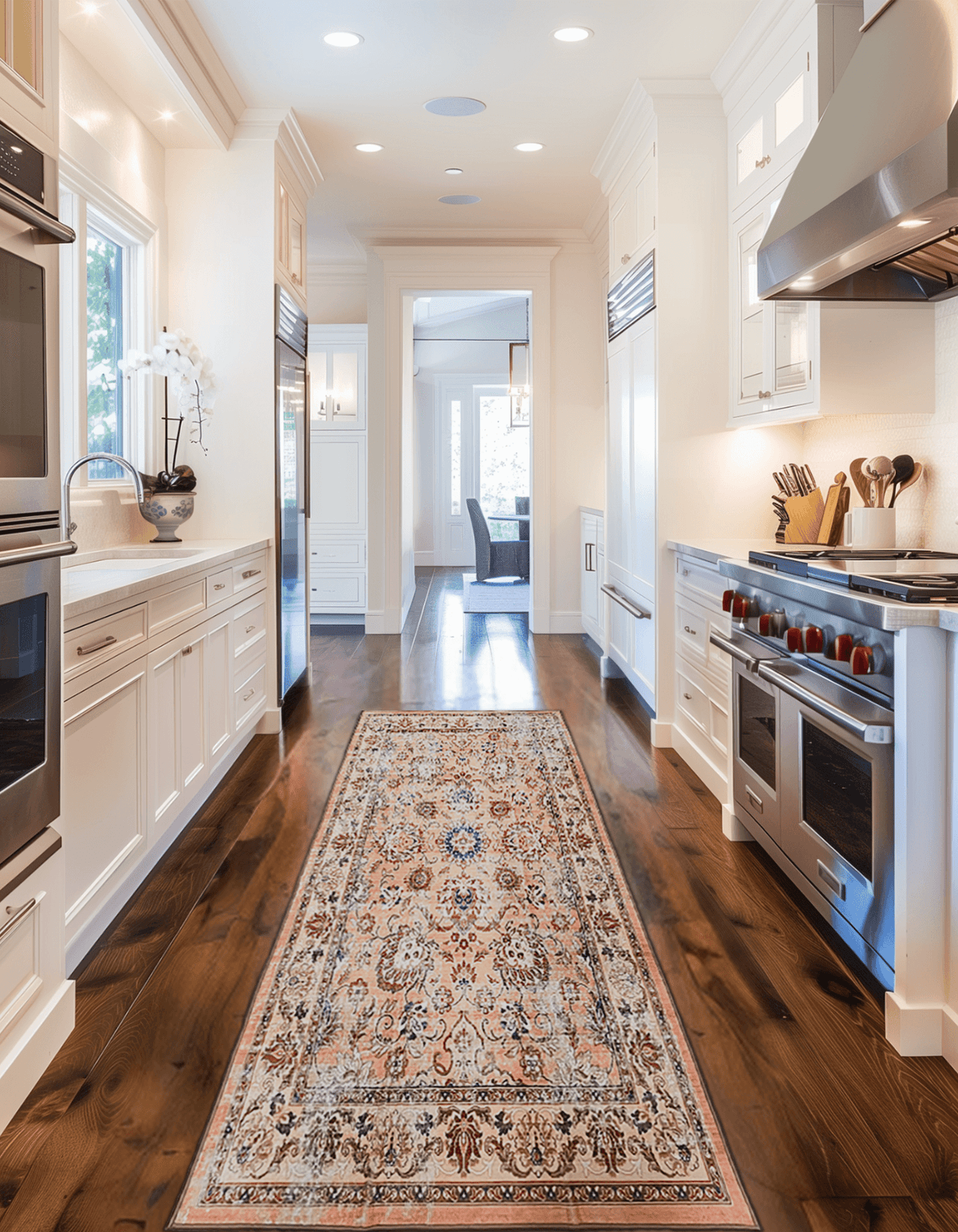 Ultra Thin Faux Wool Non-Slip Washable Low-Pile Carpet - Pink