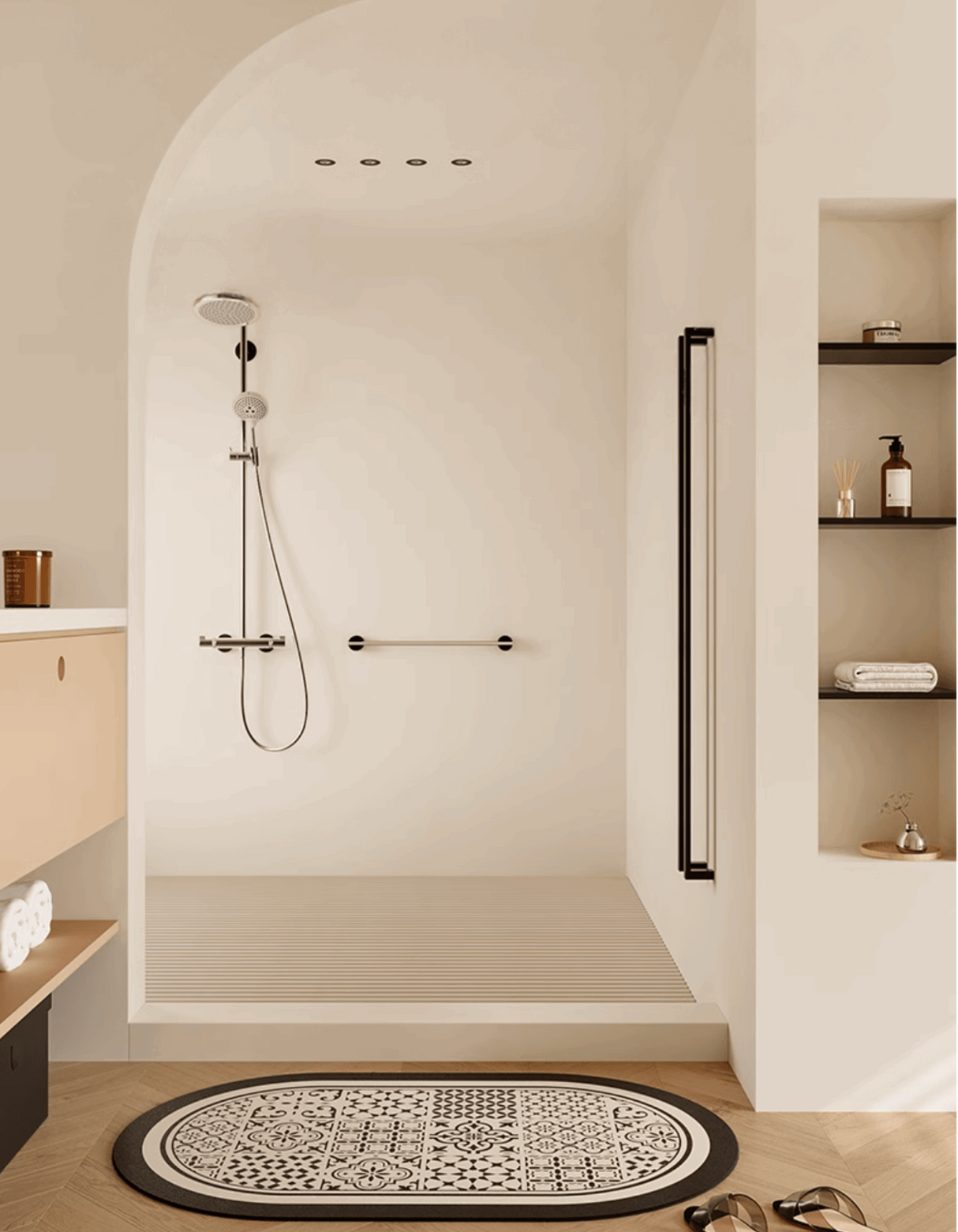 Introduce the stylish UnRoll Classic Patchwork Bath Mat. Transform your bathroom routine with an ultra-absorbent, fast-drying, anti-bacterial and elegant bathroom mat.