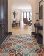 Moroccan Tile Door Mat transforms your entrance with its geometric floral details. Make a statement with this stunning entryway welcome mat.