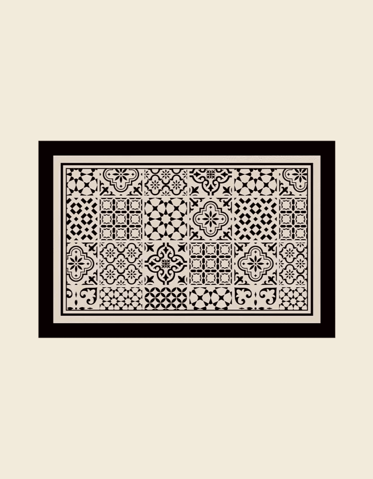 The Classic Patchwork Kitchen Mat features a geometric mosaic tile pattern that complements your home decor. It also prevents accidental slips and spills in the kitchen.