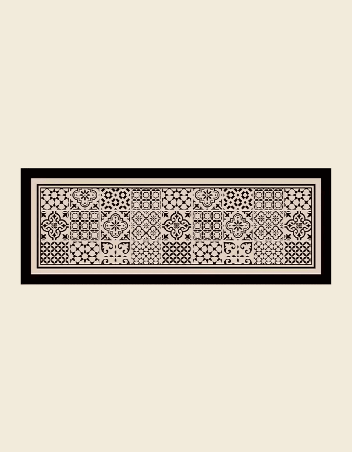 The Classic Patchwork Kitchen Mat features a geometric mosaic tile pattern that complements your home decor. It also prevents accidental slips and spills in the kitchen.