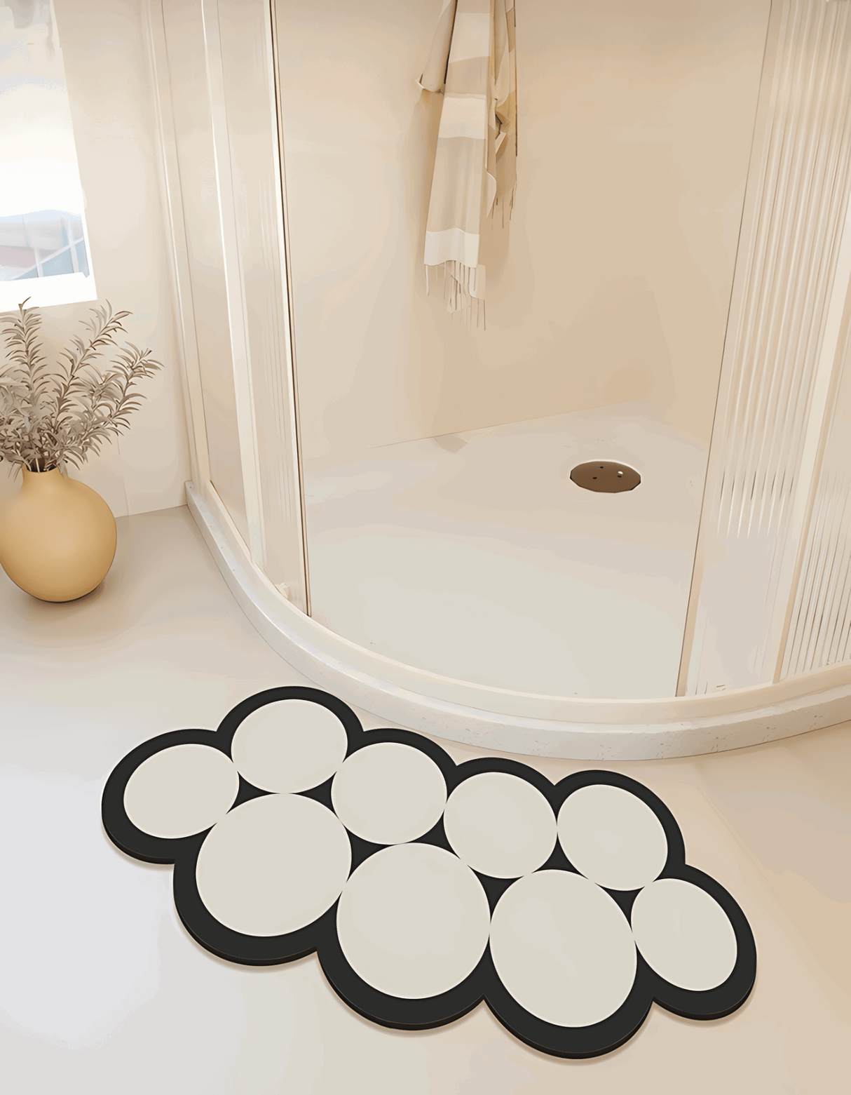 White Bubble Bath Mat