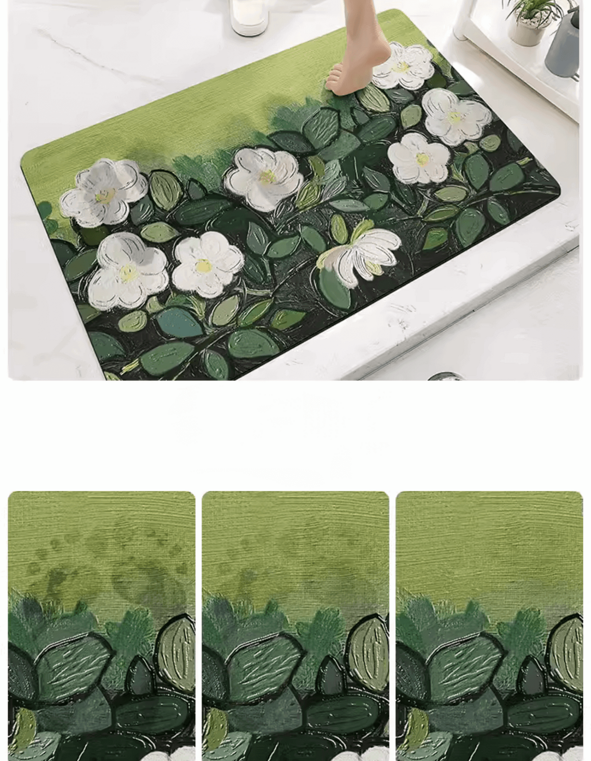 Introduce our absorbent Van Gogh Style Wild Roses Bath Mat. It's fast-drying, antibacterial, anti-mold, while adding a piece of classic art decor to your home.