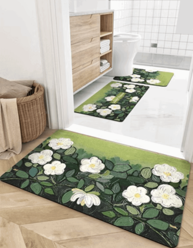 Introduce our absorbent Van Gogh Style Wild Roses Bath Mat. It's fast-drying, antibacterial, anti-mold, while adding a piece of classic art decor to your home.