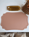 LaBelle Place Mat with curved edges, crafted from elegant faux leather, water- and heat-resistant, adding sophistication to any table setting