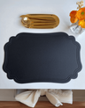 LaBelle Place Mat with curved edges, crafted from elegant faux leather, water- and heat-resistant, adding sophistication to any table setting