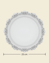 UnRoll French-Style Silicone Round Place Mat with Lace Details Mercury Grey