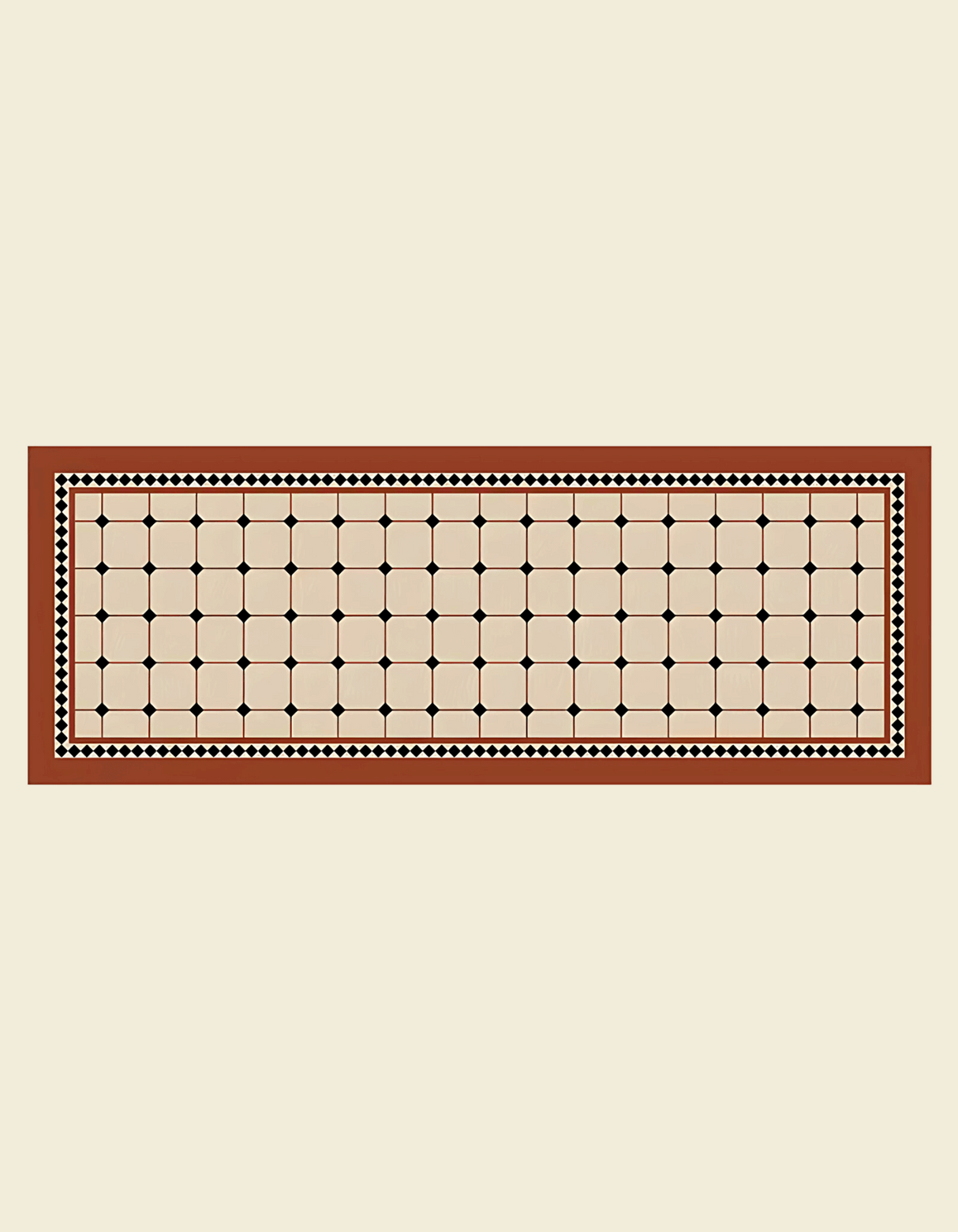 Maison Matta’s Roman Tile Kitchen Mat's tile design and rich rustic color add elegant style to your kitchen. It's anti-slip, cushioned, and easy to maintain