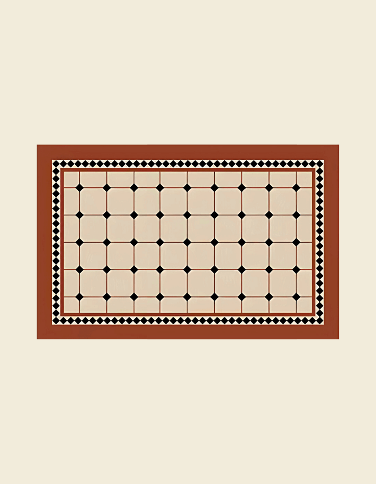 Maison Matta’s Roman Tile Kitchen Mat's tile design and rich rustic color add elegant style to your kitchen. It's anti-slip, cushioned, and easy to maintain