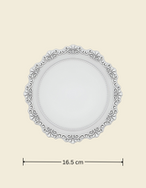 UnRoll French-Style Silicone Round Place Mat with Lace Details Mercury Grey