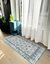 Boho Blue Kitchen Runner in Blue