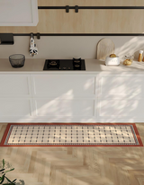 Maison Matta’s Roman Tile Kitchen Mat's tile design and rich rustic color add elegant style to your kitchen. It's anti-slip, cushioned, and easy to maintain