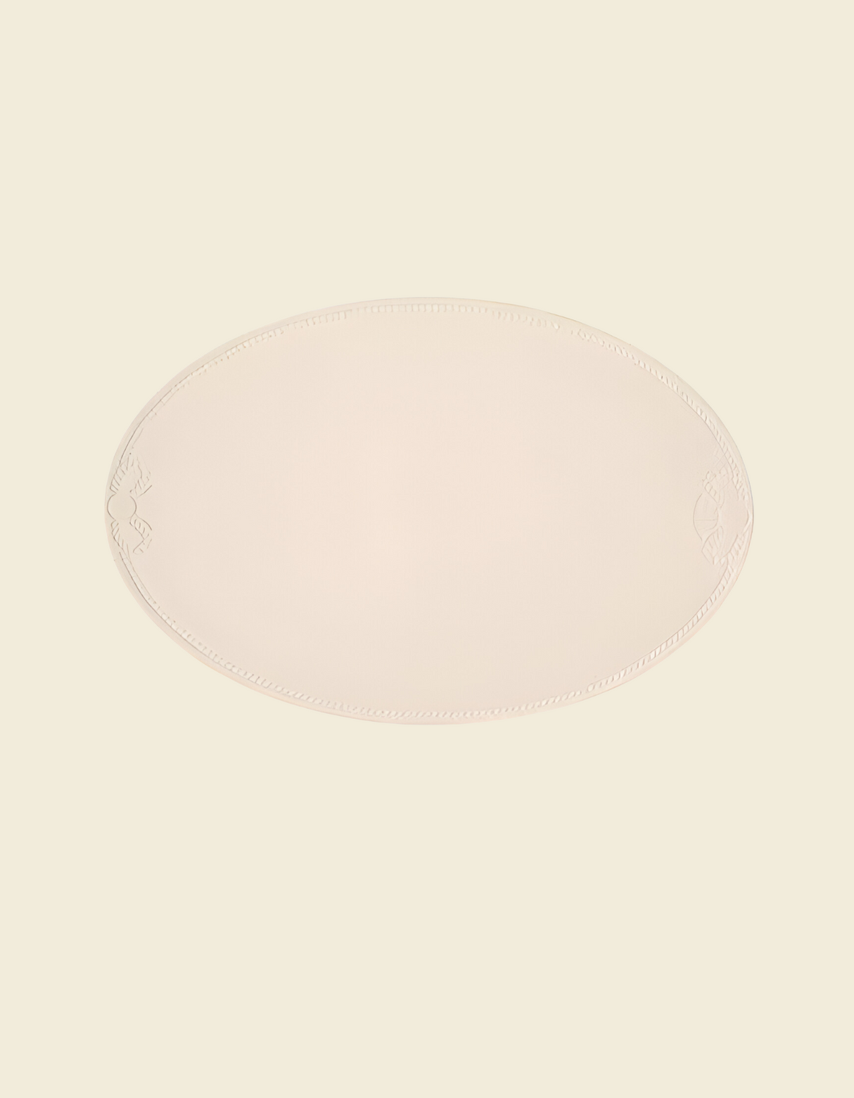 UnRoll Oval Retro Vegan Leather Place Mat - Beige