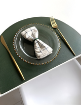 UnRoll Semi-Circle Waterproof Vegan Leather Place Mat Set