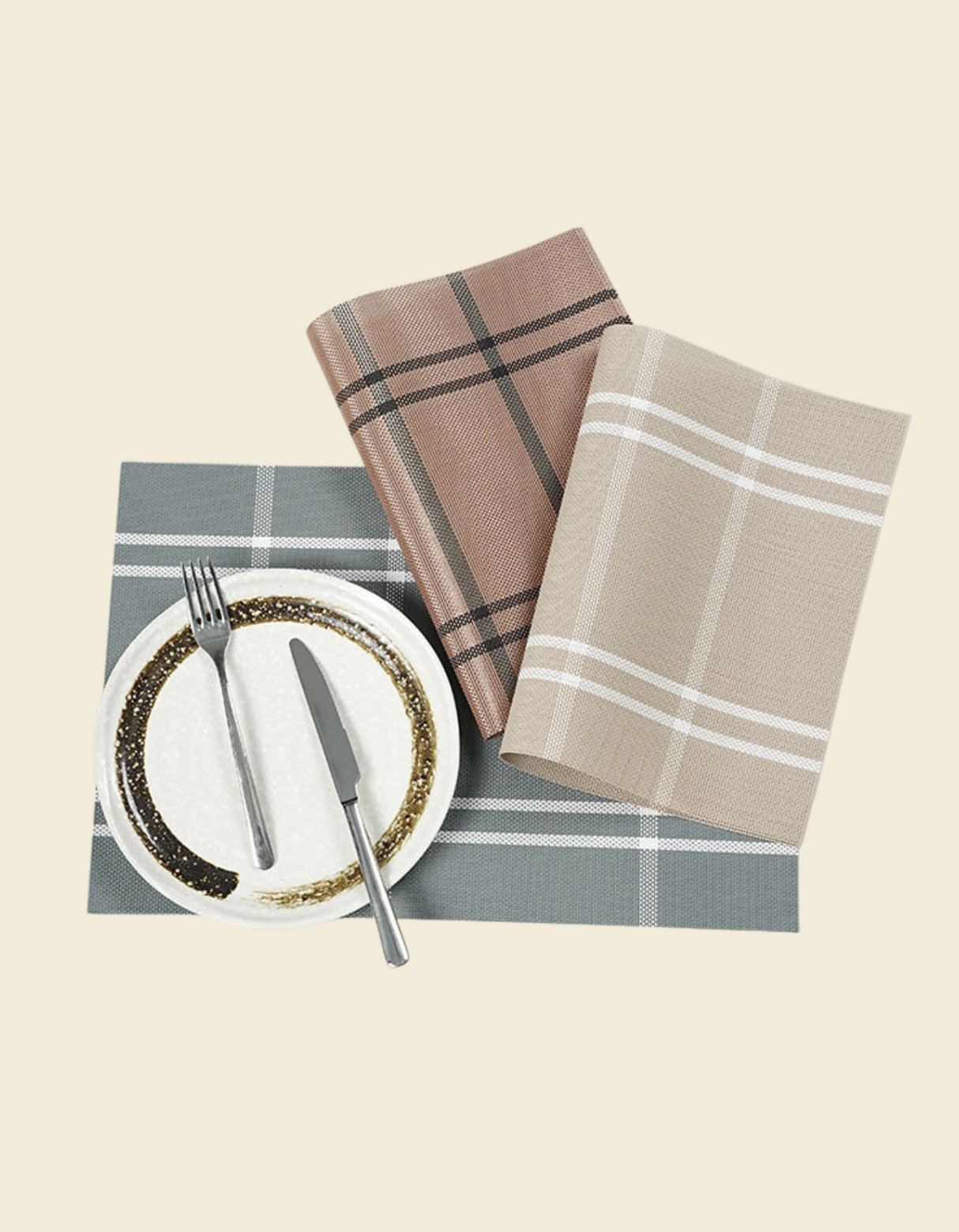 UnRoll Stylish PVC Place Mat - Beige