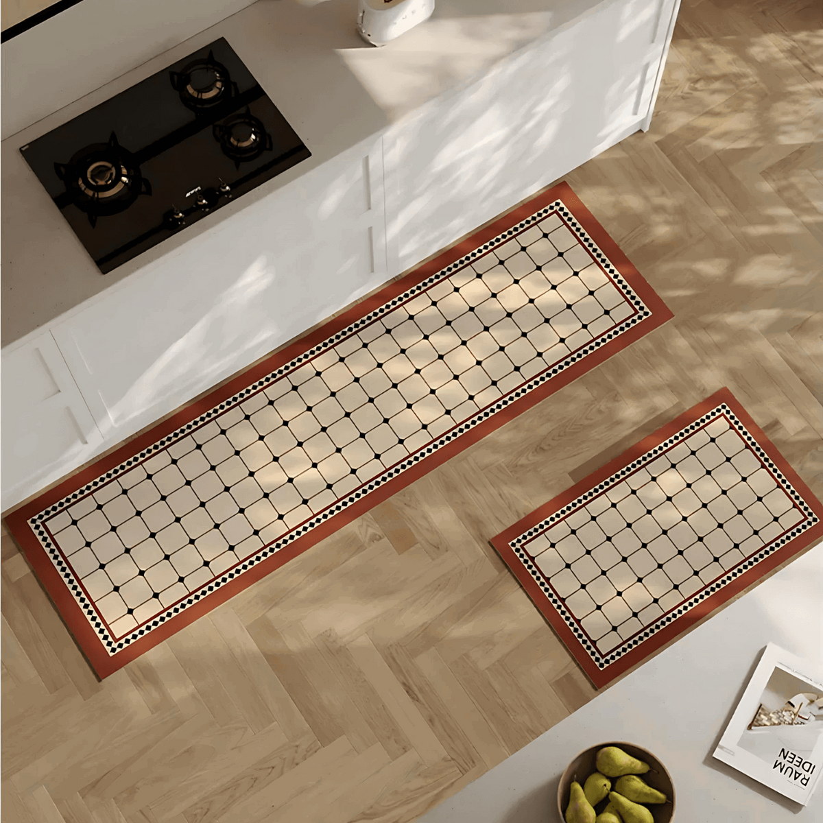 Roman Tile Kitchen Mat | Stylish & Non-Slip Kitchen Rug | 18*30 ...
