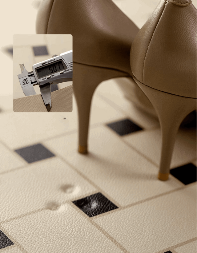 Yellow Checkered Print Door Mat