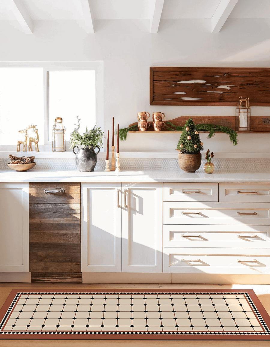 Roman Tile Kitchen Mat | Stylish & Non-Slip Kitchen Rug | 18*30 ...