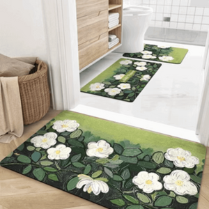 Van Gogh Style Wild Roses Bath Mat